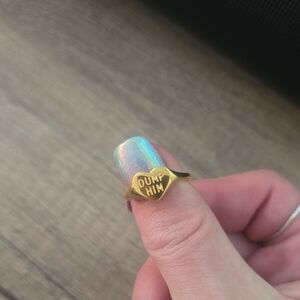 Gold 'Dump Him' Statement Ring